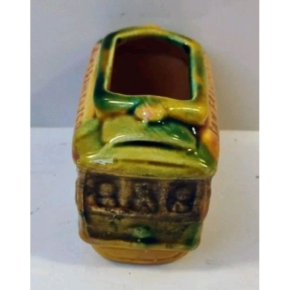 Vintage San Francisco Cable Car Ceramic Planter Toothpick Holder Souvenir MCM